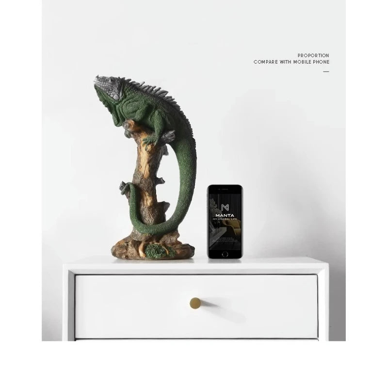 Realistic Iguana Sculpture - Floral Fawna