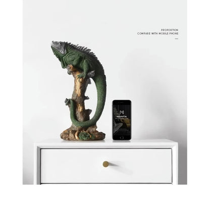 Realistic Iguana Sculpture - Floral Fawna