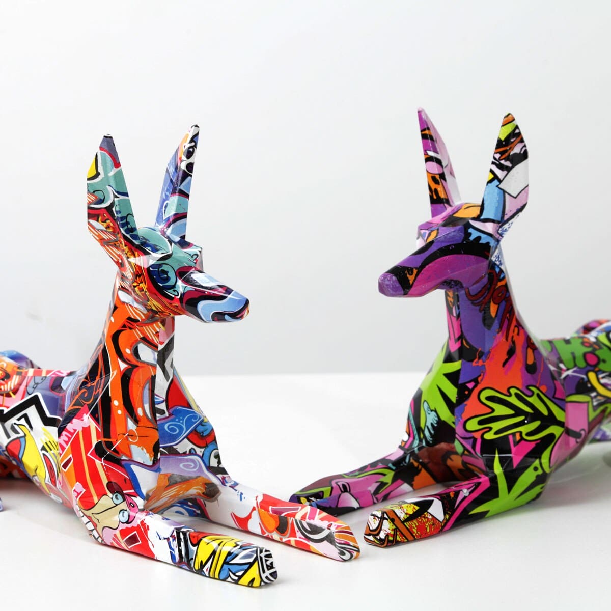 Abstract Dobermann Sculpture - Floral Fawna