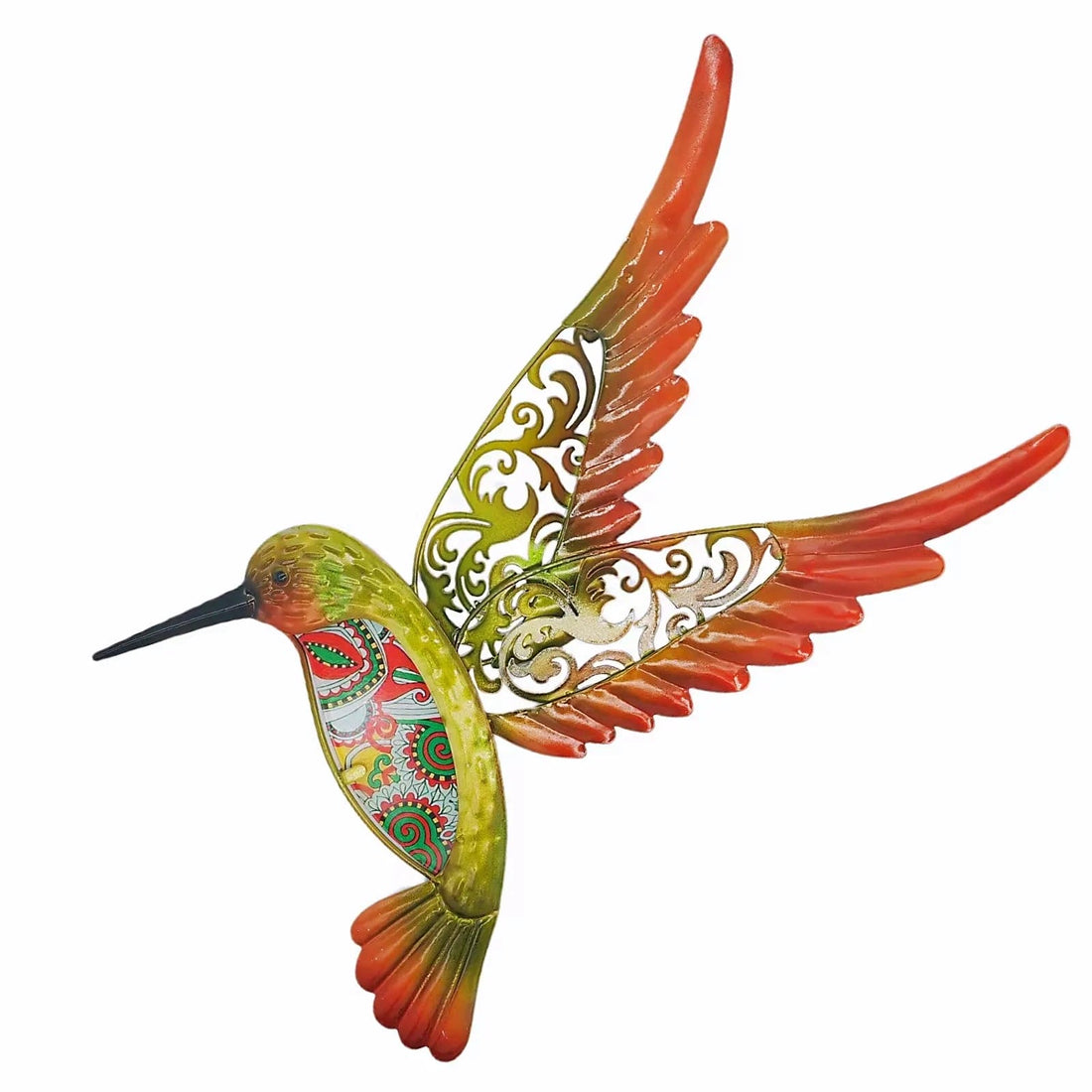 Metal Hummingbird Wall Hanging - Floral Fawna