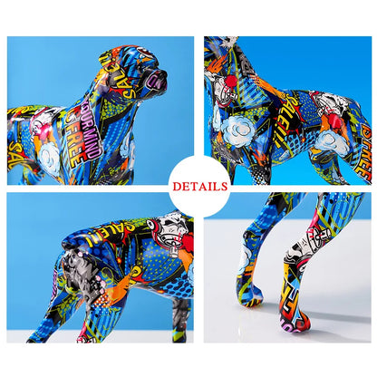 Abstract Rottweiler Sculpture - Floral Fawna