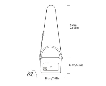 Leather Cat Face Handbag - Floral Fawna