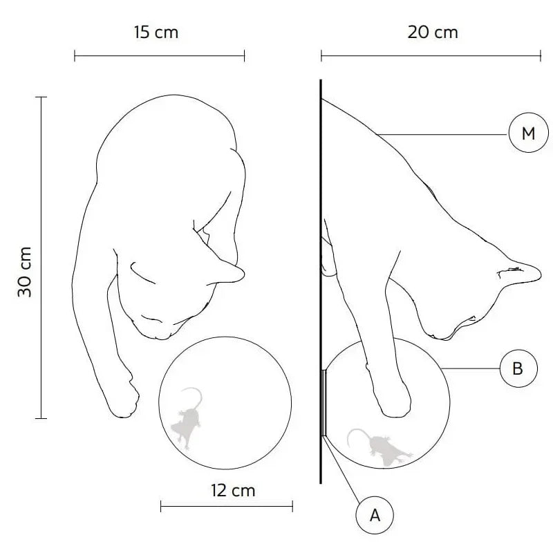 Cat &amp; Mouse Wall Lamp - Floral Fawna