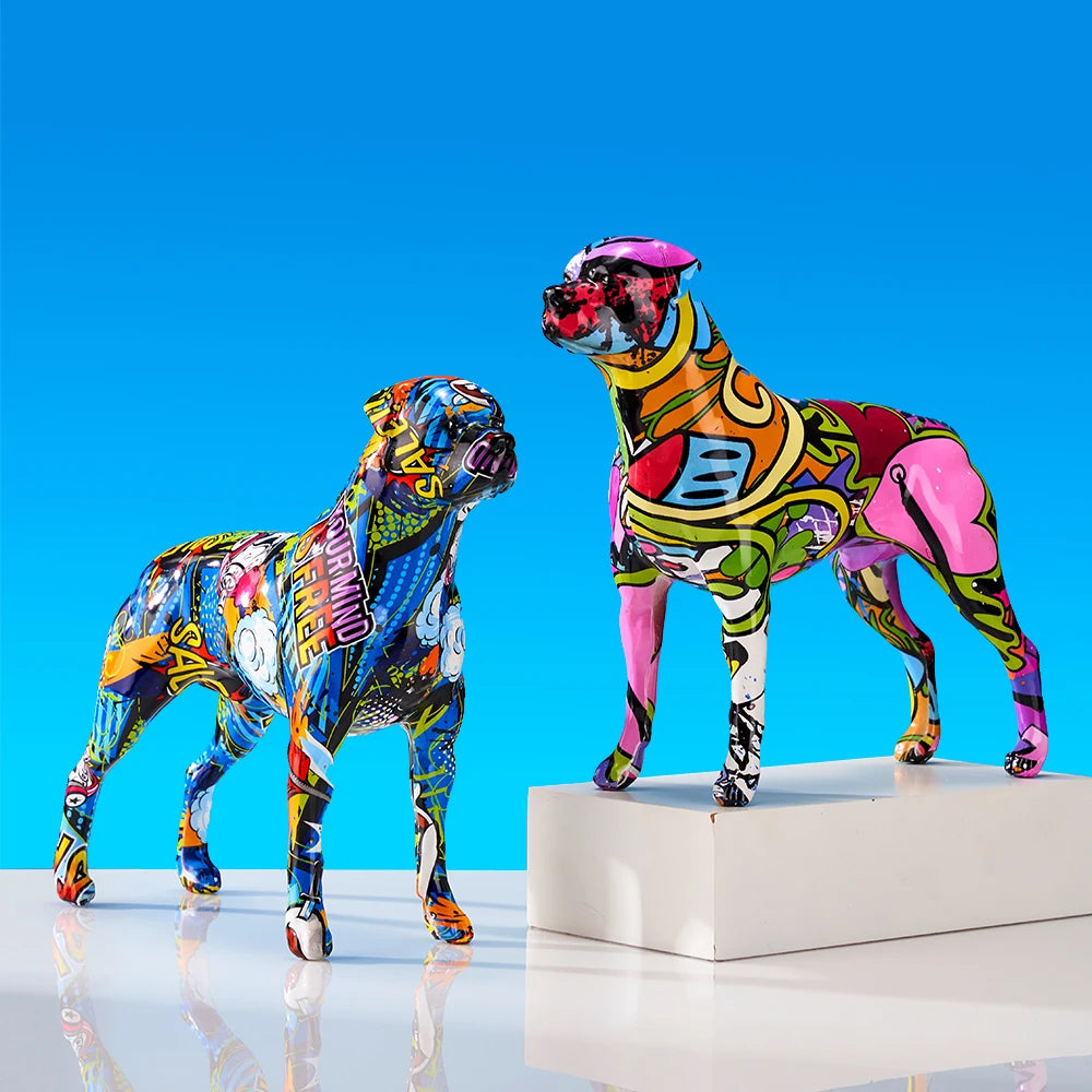 Abstract Rottweiler Sculpture - Floral Fawna