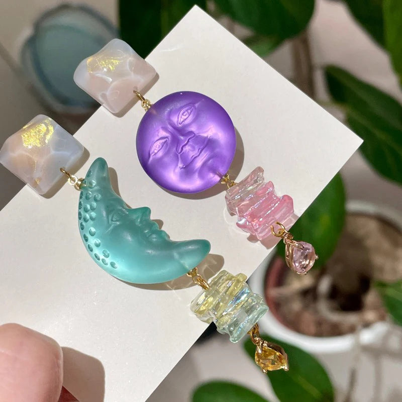 Celestial Crystal Drop Earrings - Floral Fawna