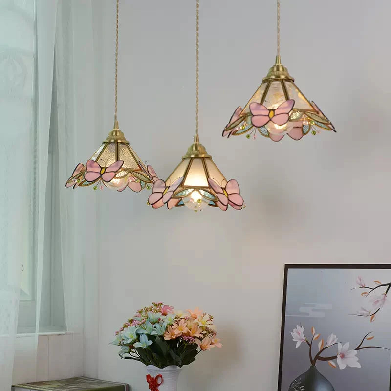 Glass Butterfly Pendant Light