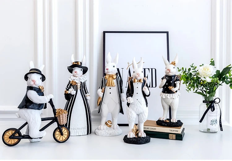 Royal Rabbit Family Figurines - Floral Fawna