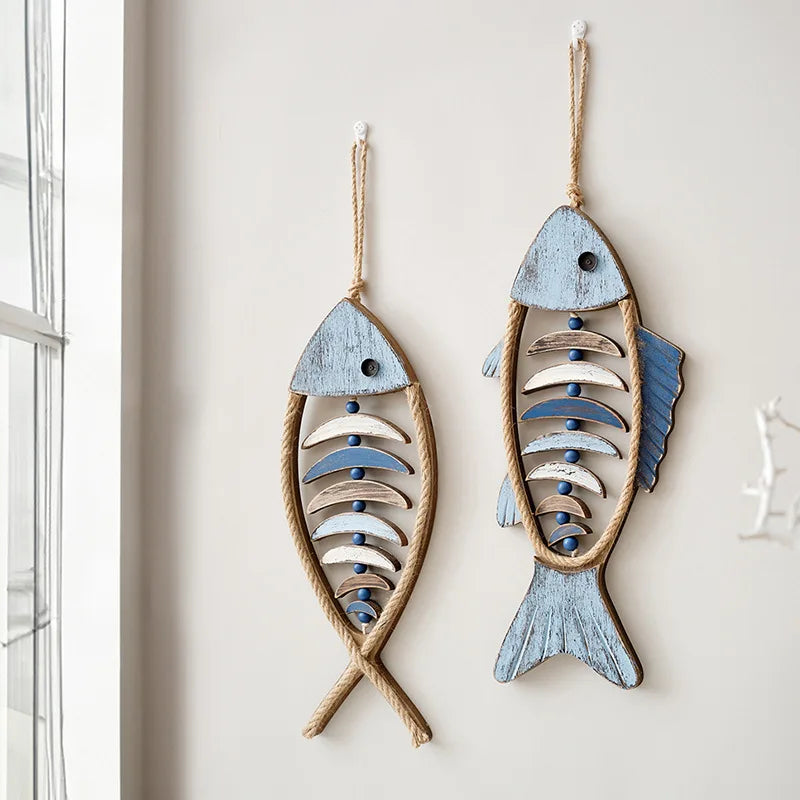 Wooden Fish Wall Hanging - Floral Fawna