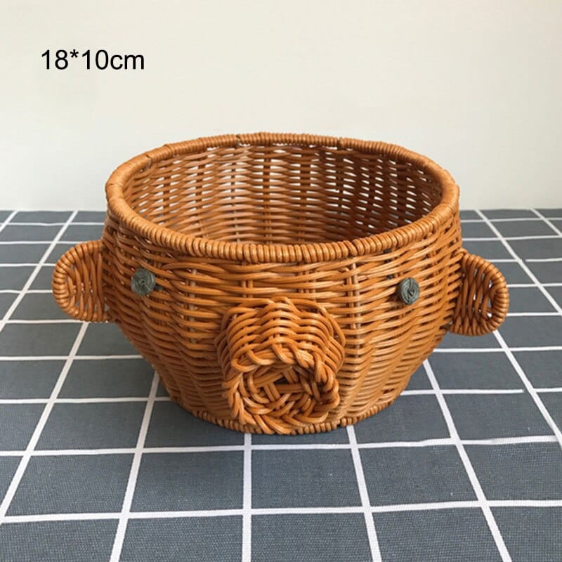 Rattan Animal Fruit Basket - Floral Fawna