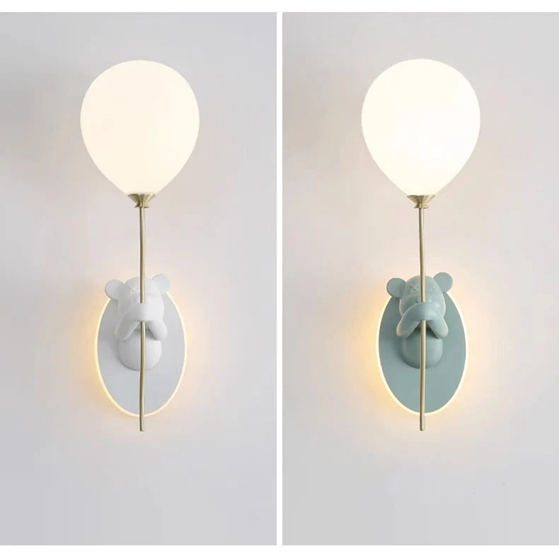 Bear Holding Balloon Wall Light