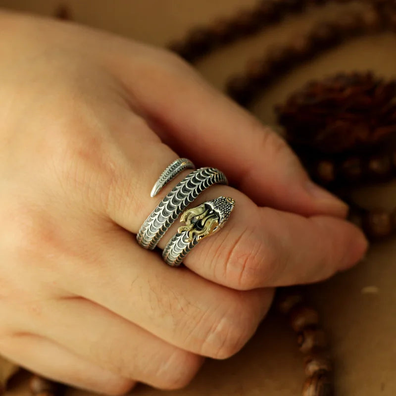 Sterling Silver Dragon Open Ring