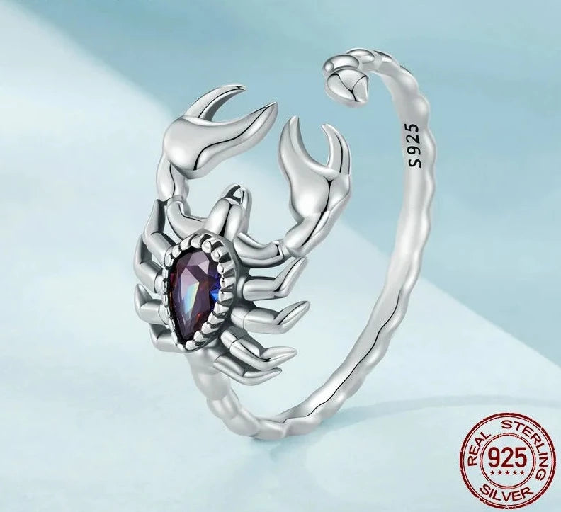 Sterling Silver Scorpion Ring - Floral Fawna