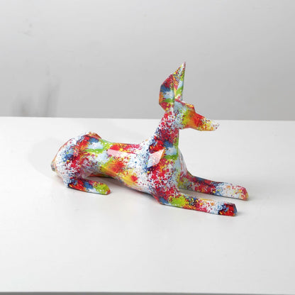 Abstract Dobermann Sculpture - Floral Fawna