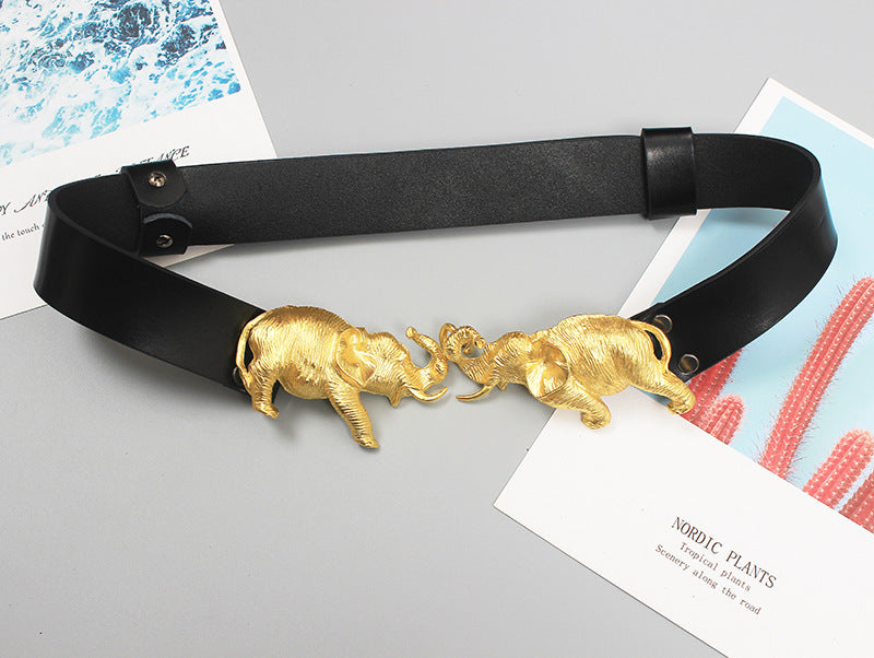 Luxury Elephant Statement Belt - Floral Fawna