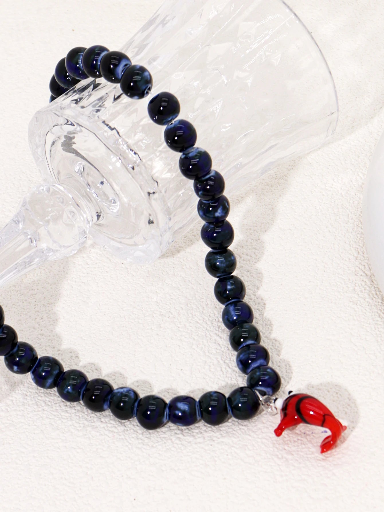 Glass Pendant Beaded Necklace - Floral Fawna