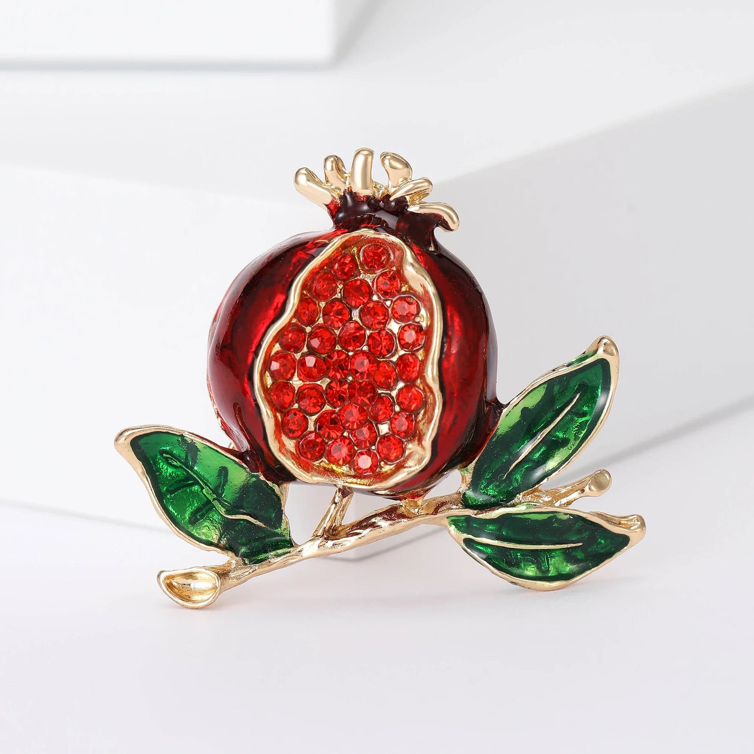 Pomegranate Rhinestone Brooch - Floral Fawna