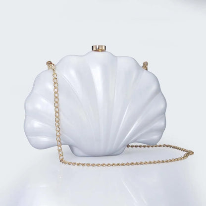 Acrylic Shell Clutch Bag - Floral Fawna
