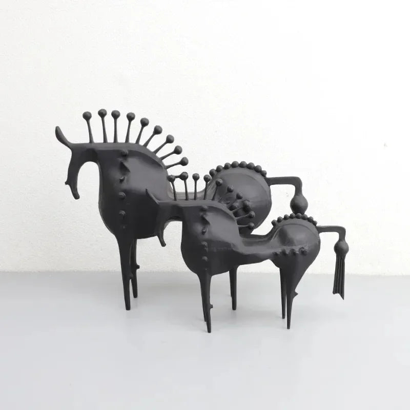 Metal Abstract Horse Sculpture