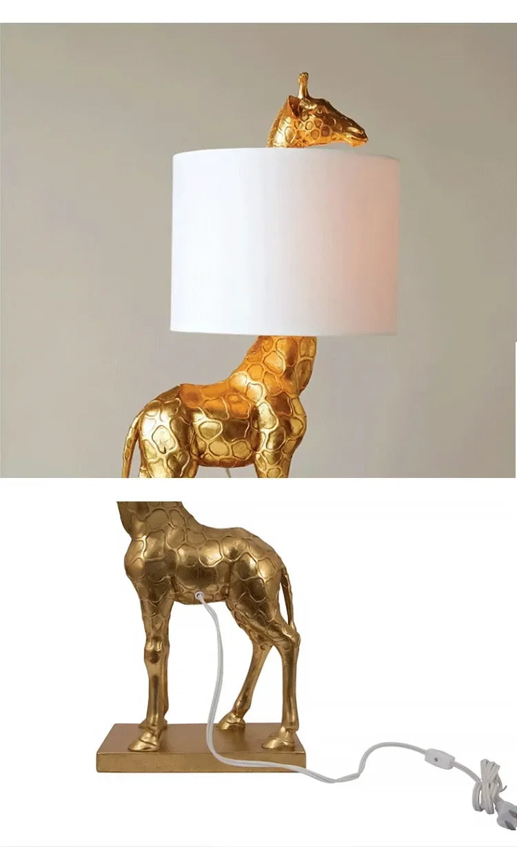 Giraffe Table Lamp - Floral Fawna