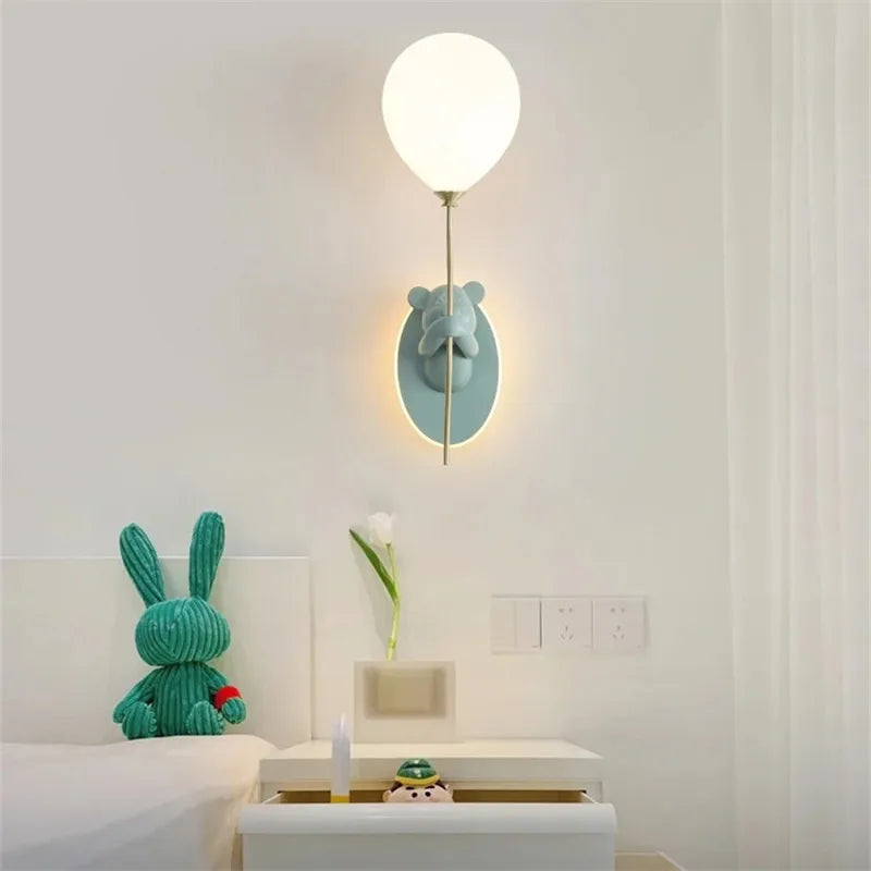 Bear Holding Balloon Wall Light