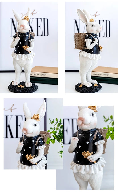 Royal Rabbit Family Figurines - Floral Fawna