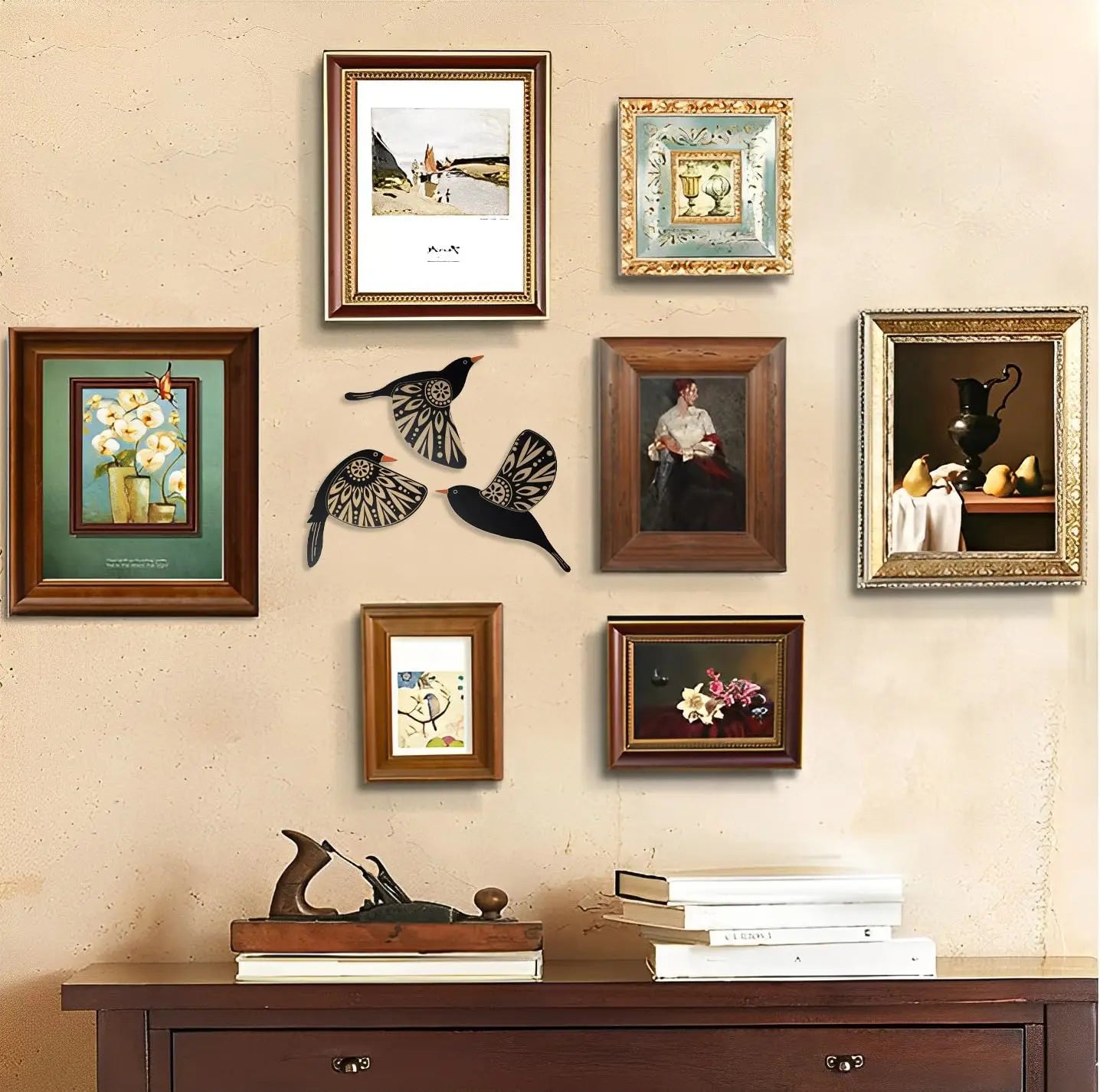 Wooden Bird Wall Art Set