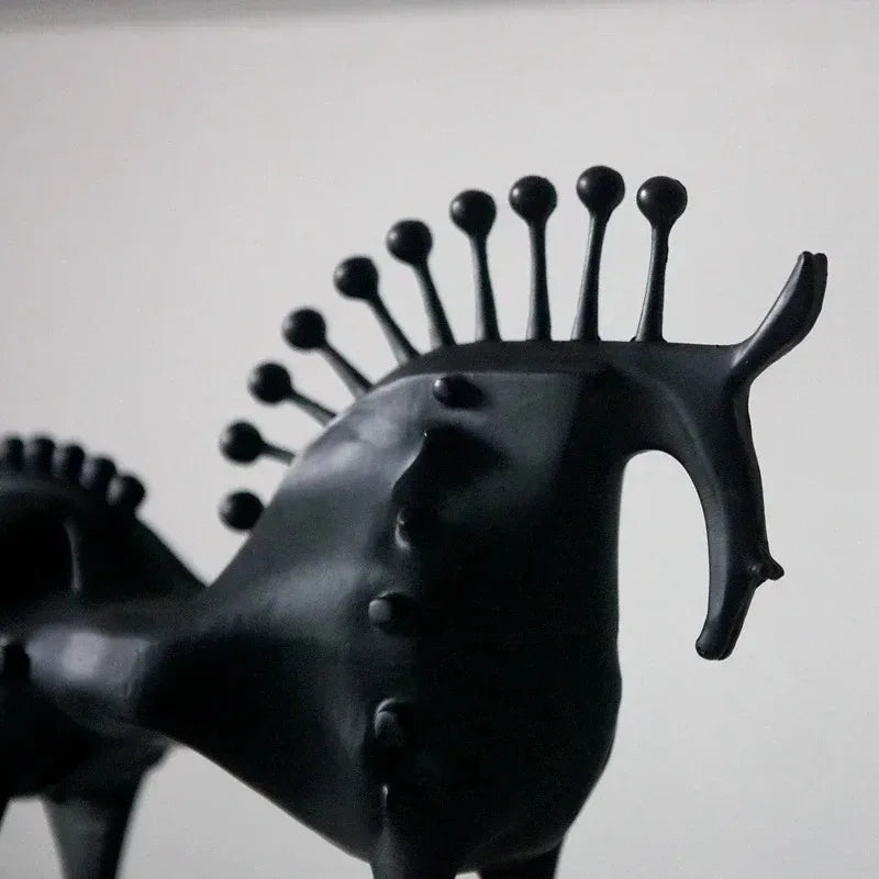 Metal Abstract Horse Sculpture