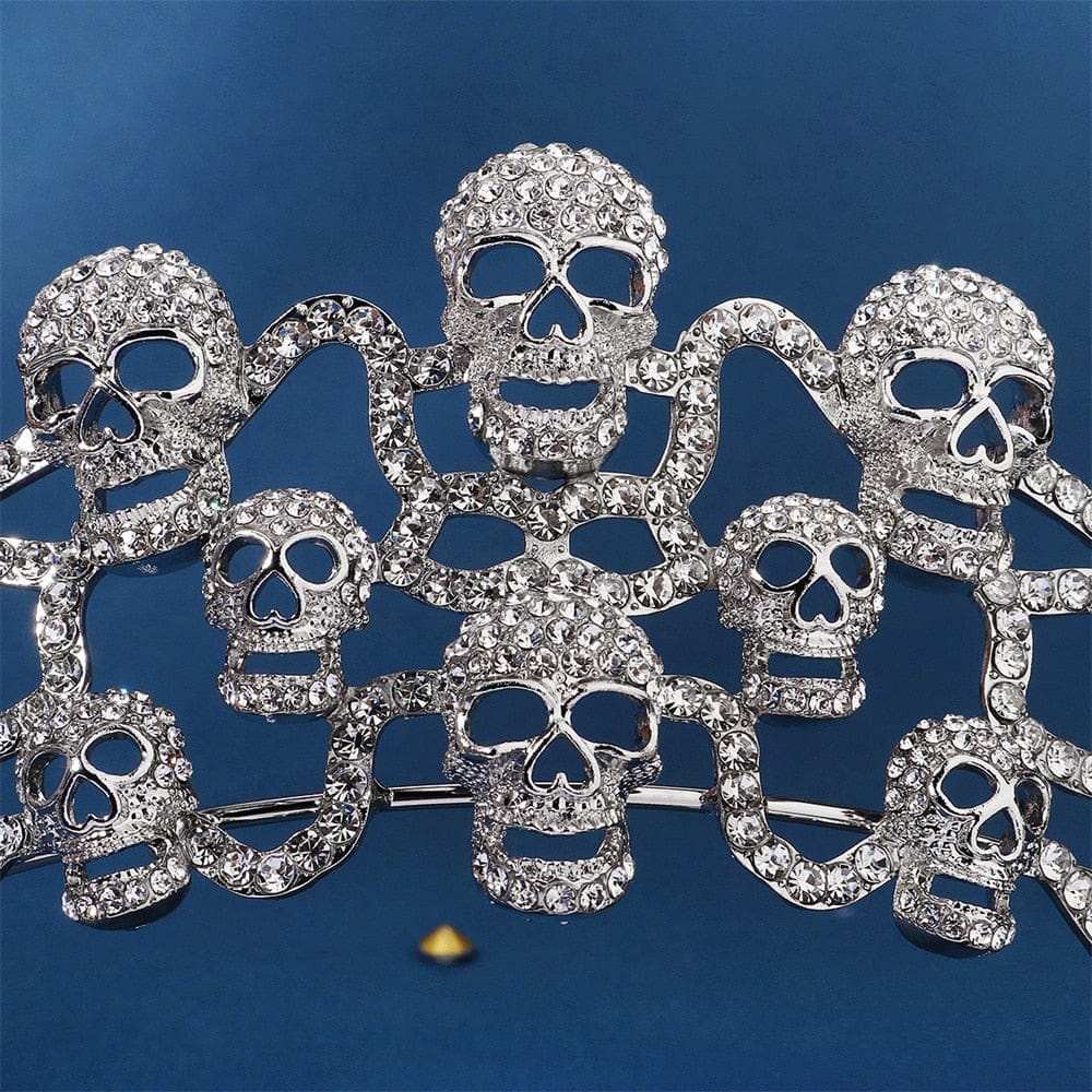 Rhinestone Skull Crown - Floral Fawna