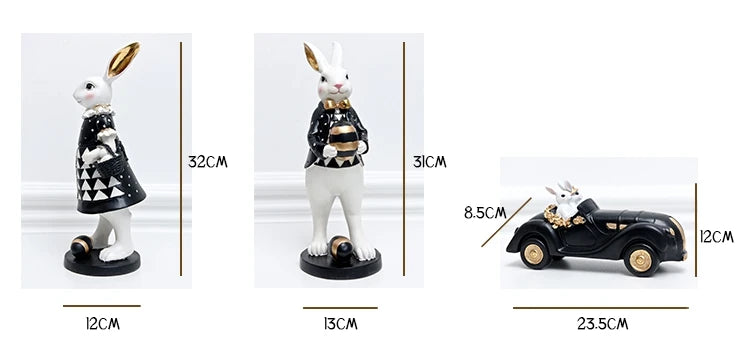 Royal Rabbit Family Figurines - Floral Fawna