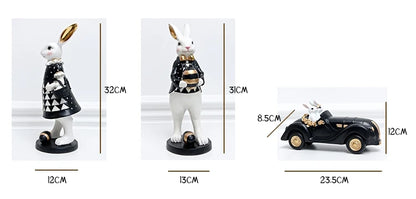 Royal Rabbit Family Figurines - Floral Fawna
