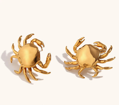 Crab Stud Earrings - Floral Fawna