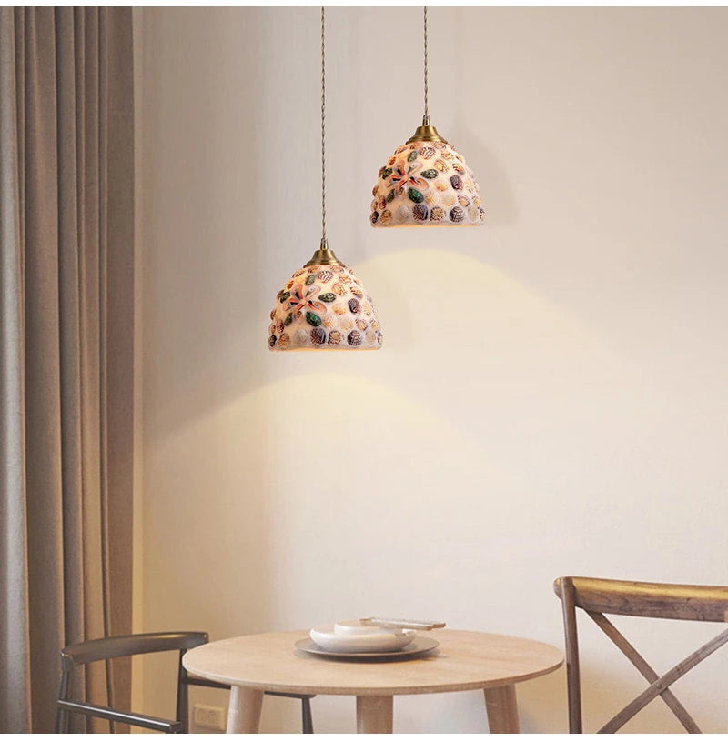 Mediterranean Sea Shell Pendant Lamp