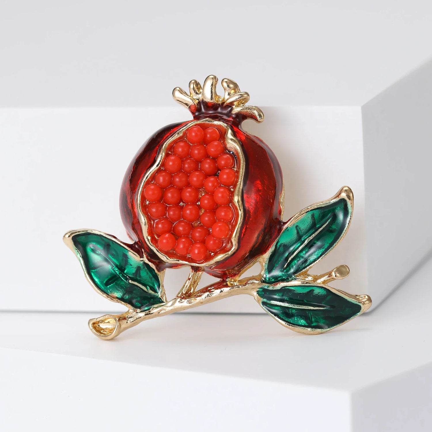 Pomegranate Rhinestone Brooch - Floral Fawna