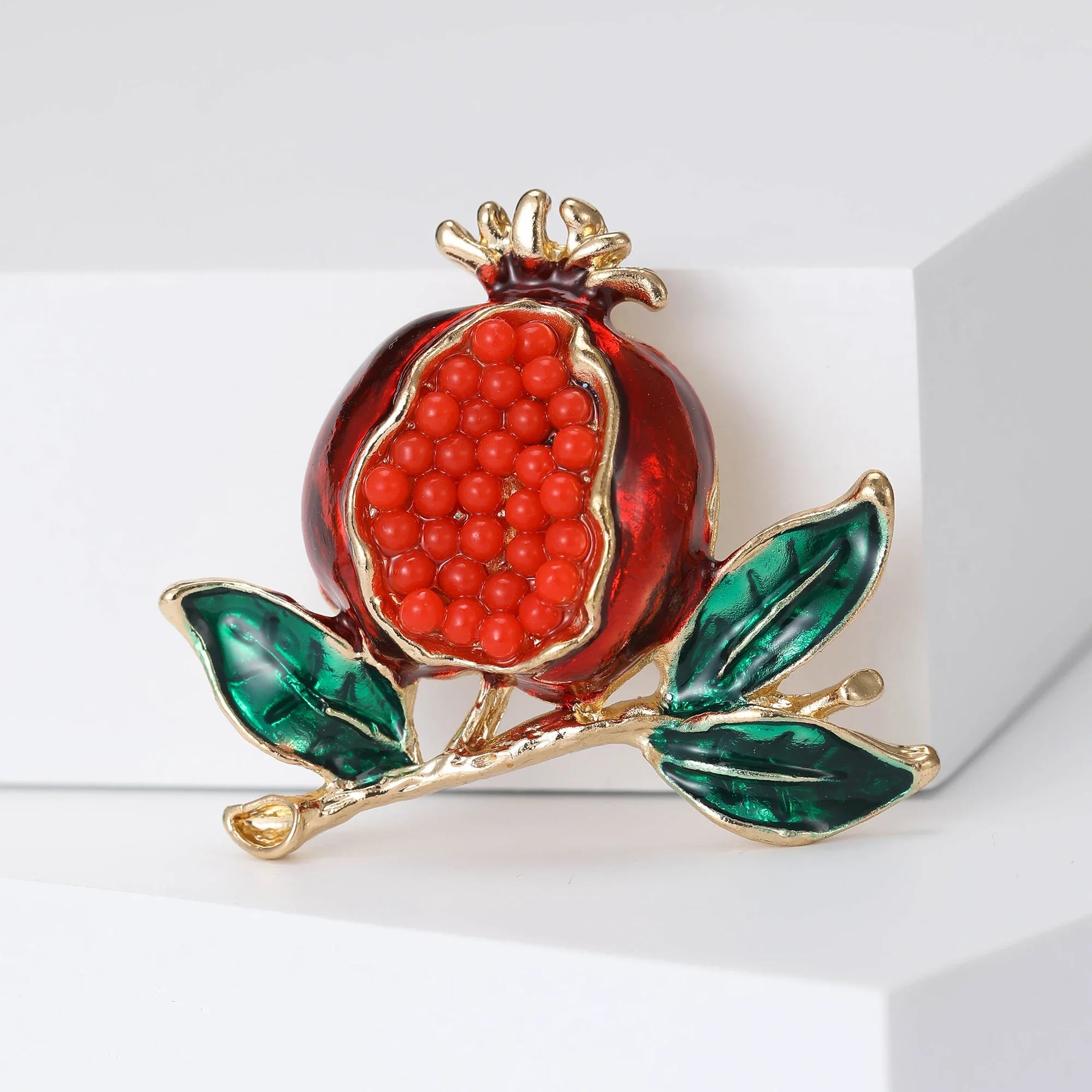 Pomegranate Rhinestone Brooch - Floral Fawna