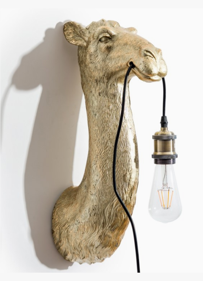 Gold Camel Head Wall Lamp