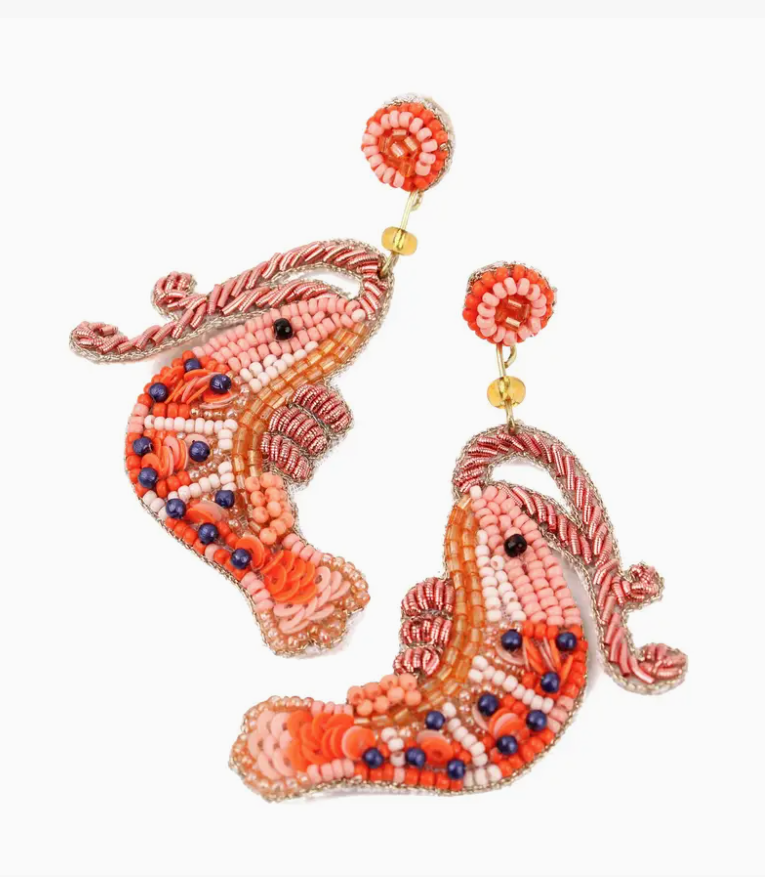 Prawn Beaded Earrings