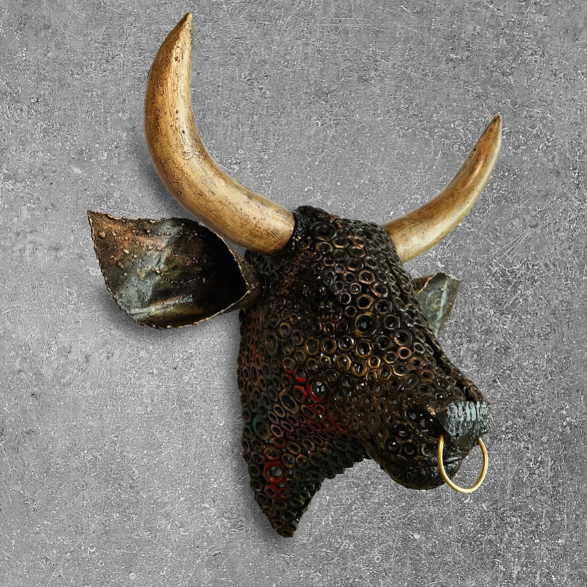 Steel Bulls Head Wall Hanging