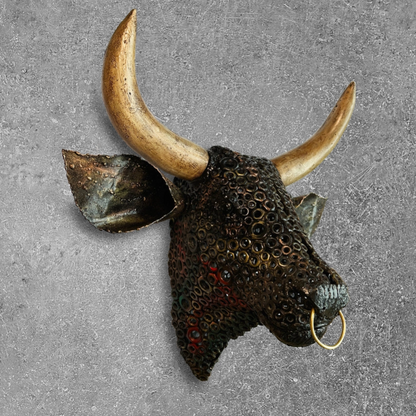 Steel Bulls Head Wall Hanging