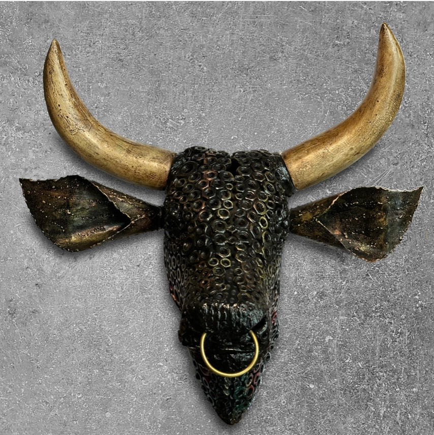 Steel Bulls Head Wall Hanging