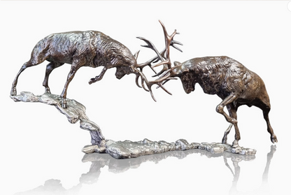 Dawn Duel - Rutting Stags Sculpture