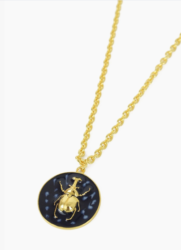 Enamel Beetle Necklace