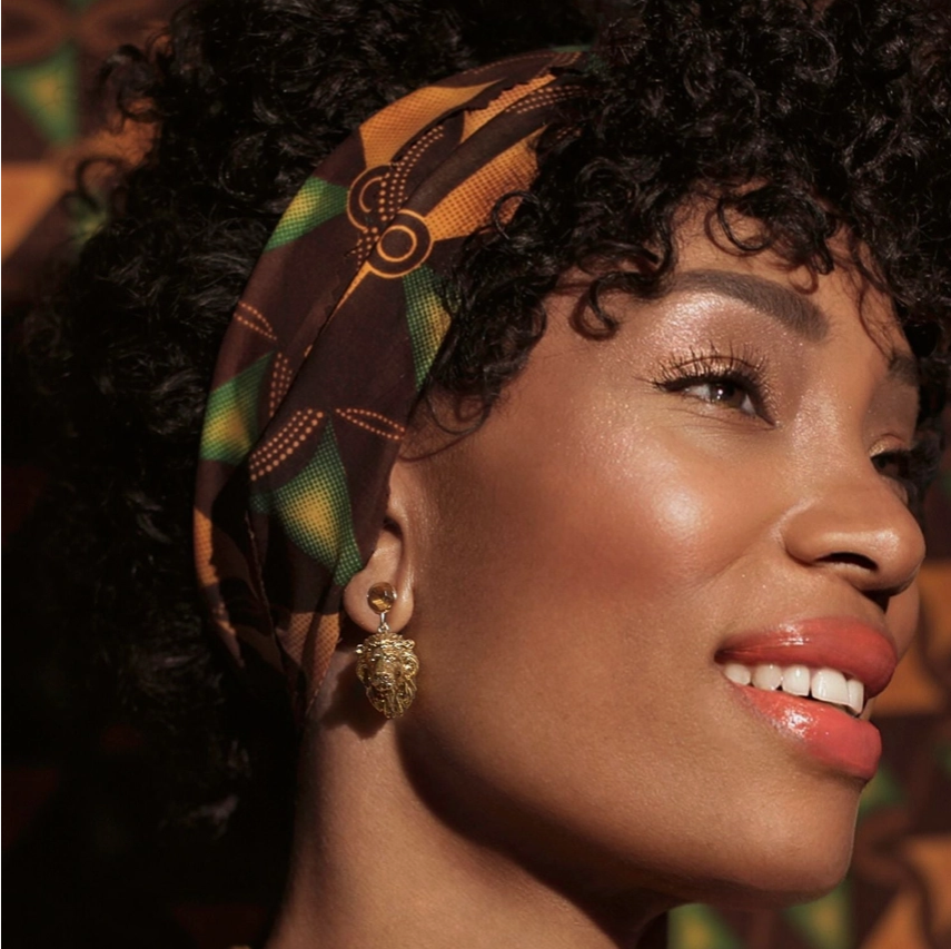 Lion Head and Tigers Eye Drop Earrings