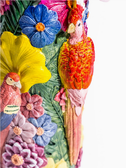 Tropical Parrot Vase