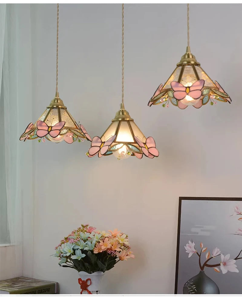 Glass Butterfly Pendant Light