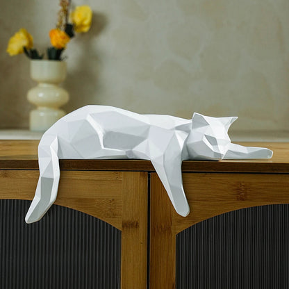 Geometric Cat Sculpture - Floral Fawna