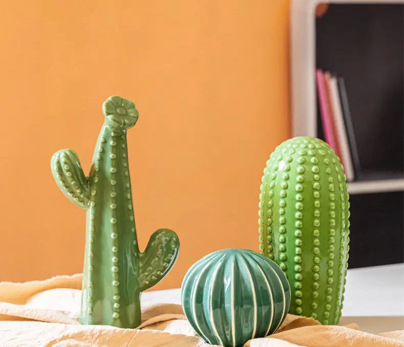 Ceramic Cactus Sculptures - Floral Fawna