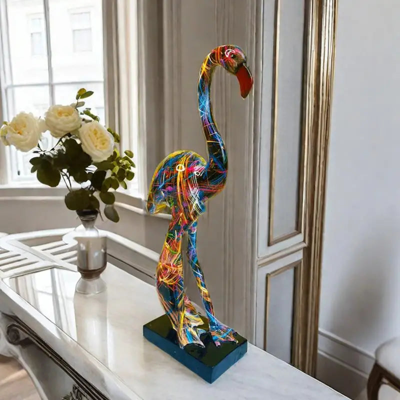 Abstract Flamingo Sculpture - Floral Fawna