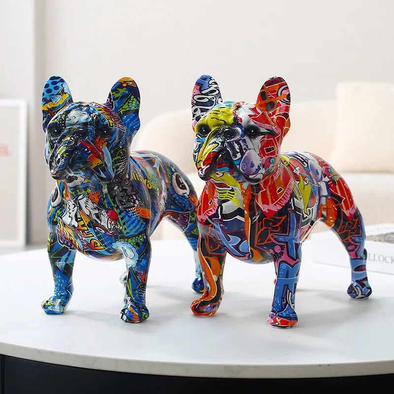 Abstract French Bulldog Statue - Floral Fawna