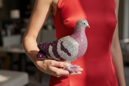 Crystal Pigeon Clutch Bag
