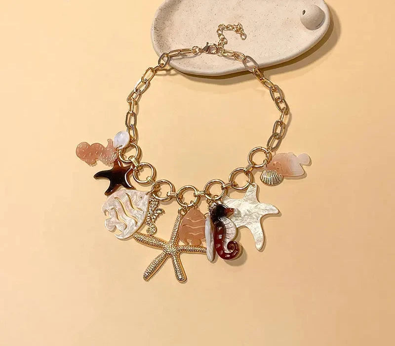 Ocean Chain Necklace - Floral Fawna